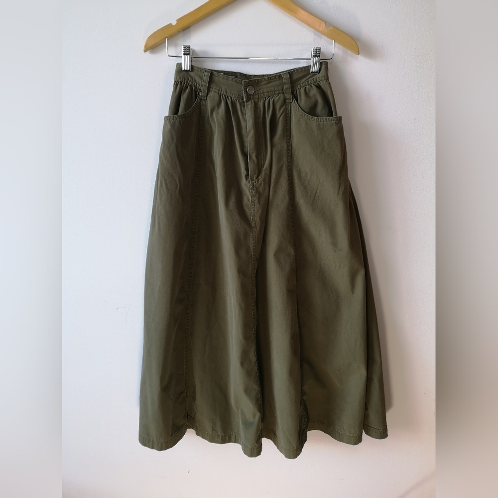 Esprit Olive Green 💚 Cargo Maxi Skirt